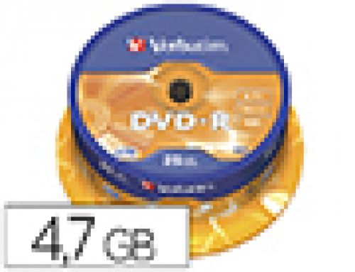 Dvd-r verbatim capacidade 4.7gb velocidade 16x 120 min torre de 25 unidades , VERBATIM , 155623 , 0023942435228